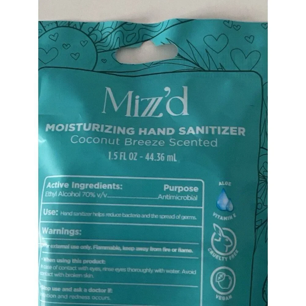 Mizzz’d Scented Hand Sanitizer Spray 1.5 Fl Oz Coconut‎ Breeze Moisturizing NEW